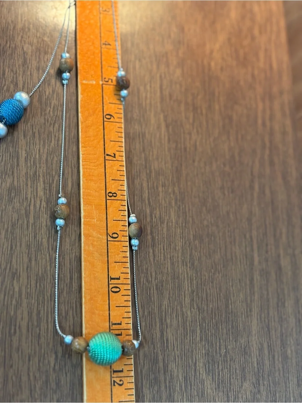 Artisanal Multi-Strand Statement Necklace with Fabric and Wooden Beads